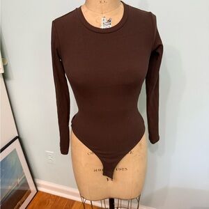 Zara Chocolate Long Sleeve Bodysuit